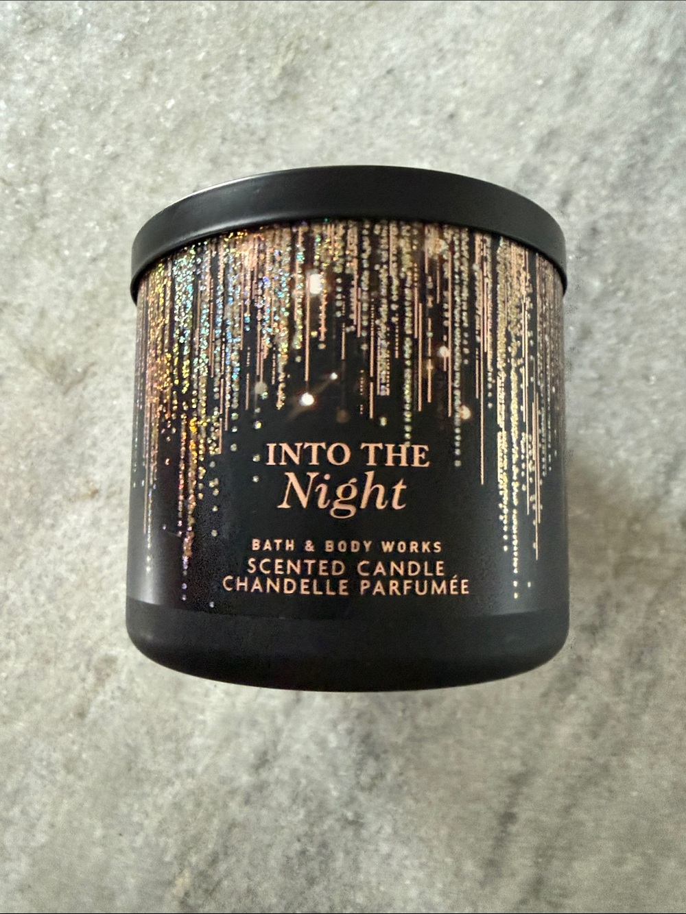 Bath and body works “into the night” scented 3 wick candle